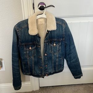American Eagle Denim Fur Jacket
